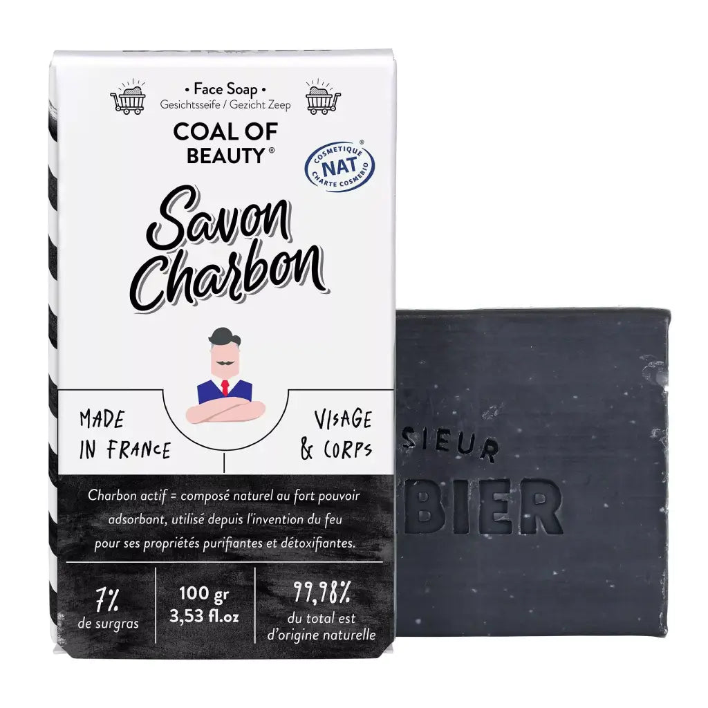 Coal Of Beauty | Rückfettende Gesichts- & Körperseife | 100 g | Monsieur BARBIER | V Welt