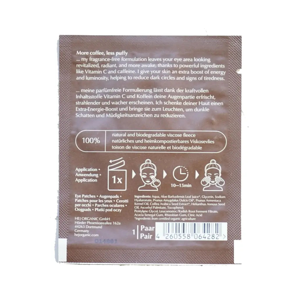 koffein eye patches | hej Organic | V Welt