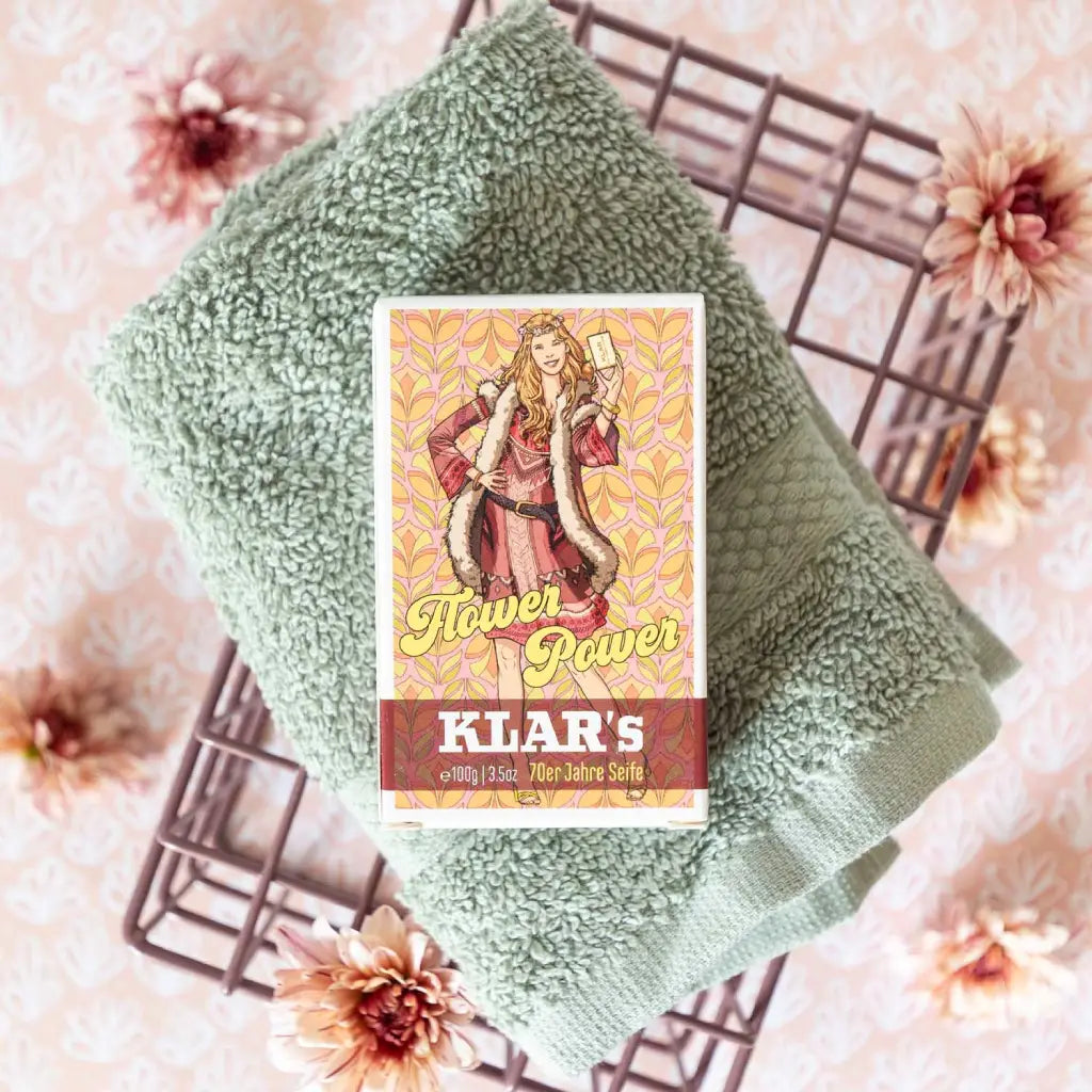 70er Retro Seife Flower Power | 100 gr | Klar Seifen | V Welt