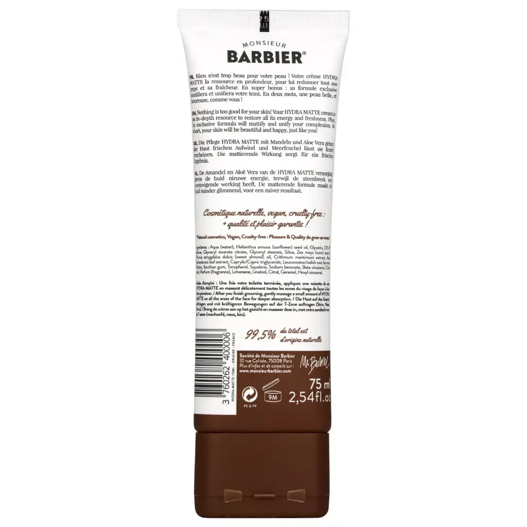Hydra Matte | Gesichtscreme | 75ml | Monsieur BARBIER | V Welt