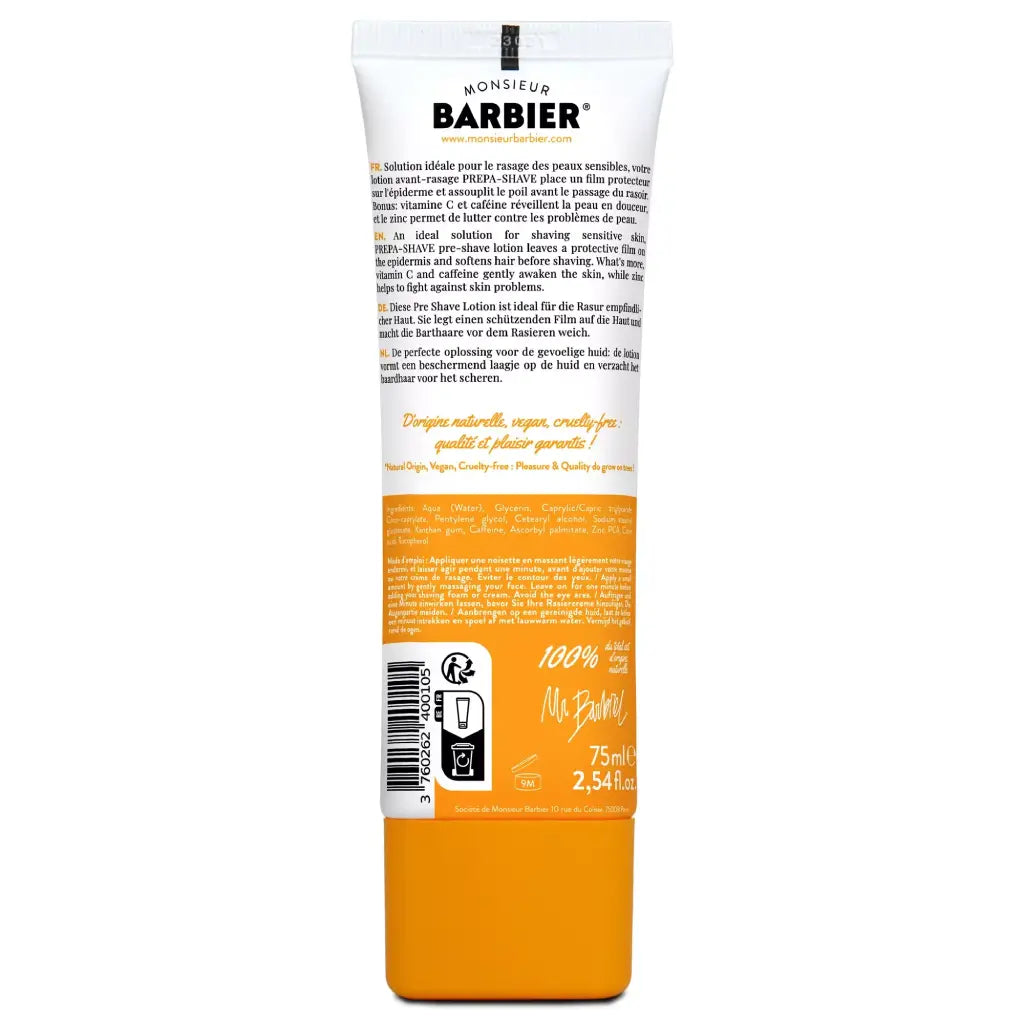 Prepa Shave | Rasurlotion | Empfindliche Haut | 75ml | Monsieur BARBIER | V Welt