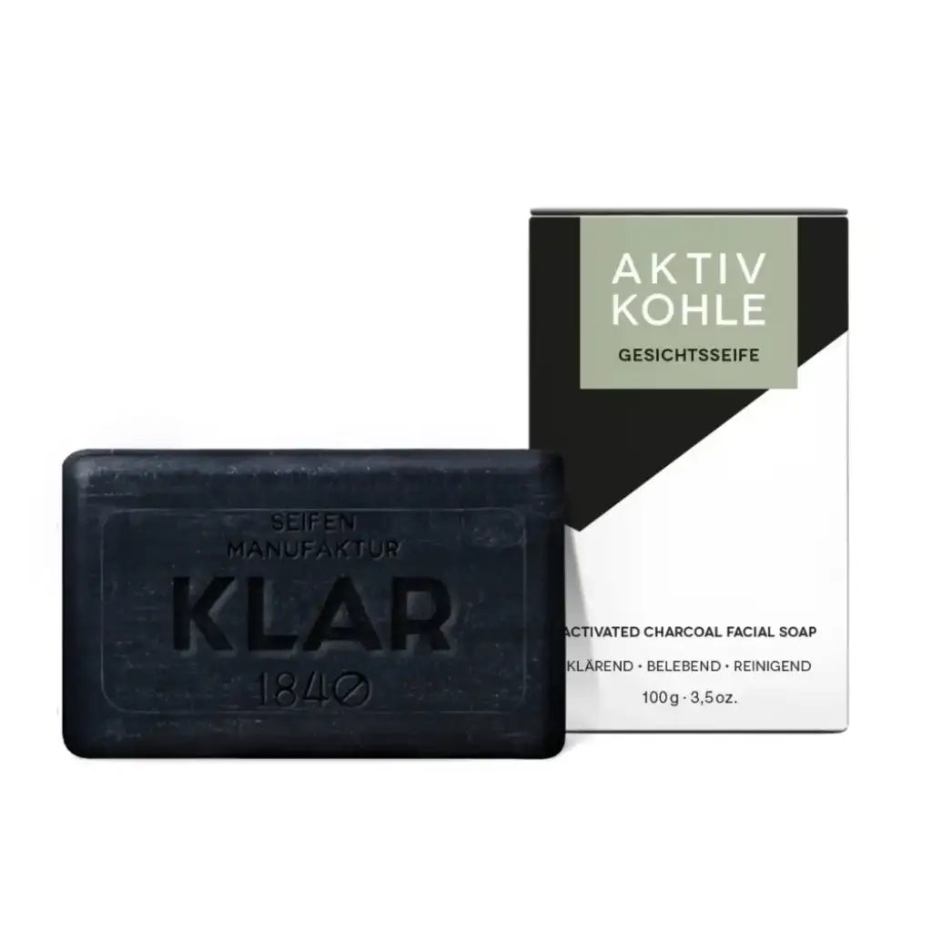 Aktivkohleseife | 100 gr | Klar Seifen | V Welt