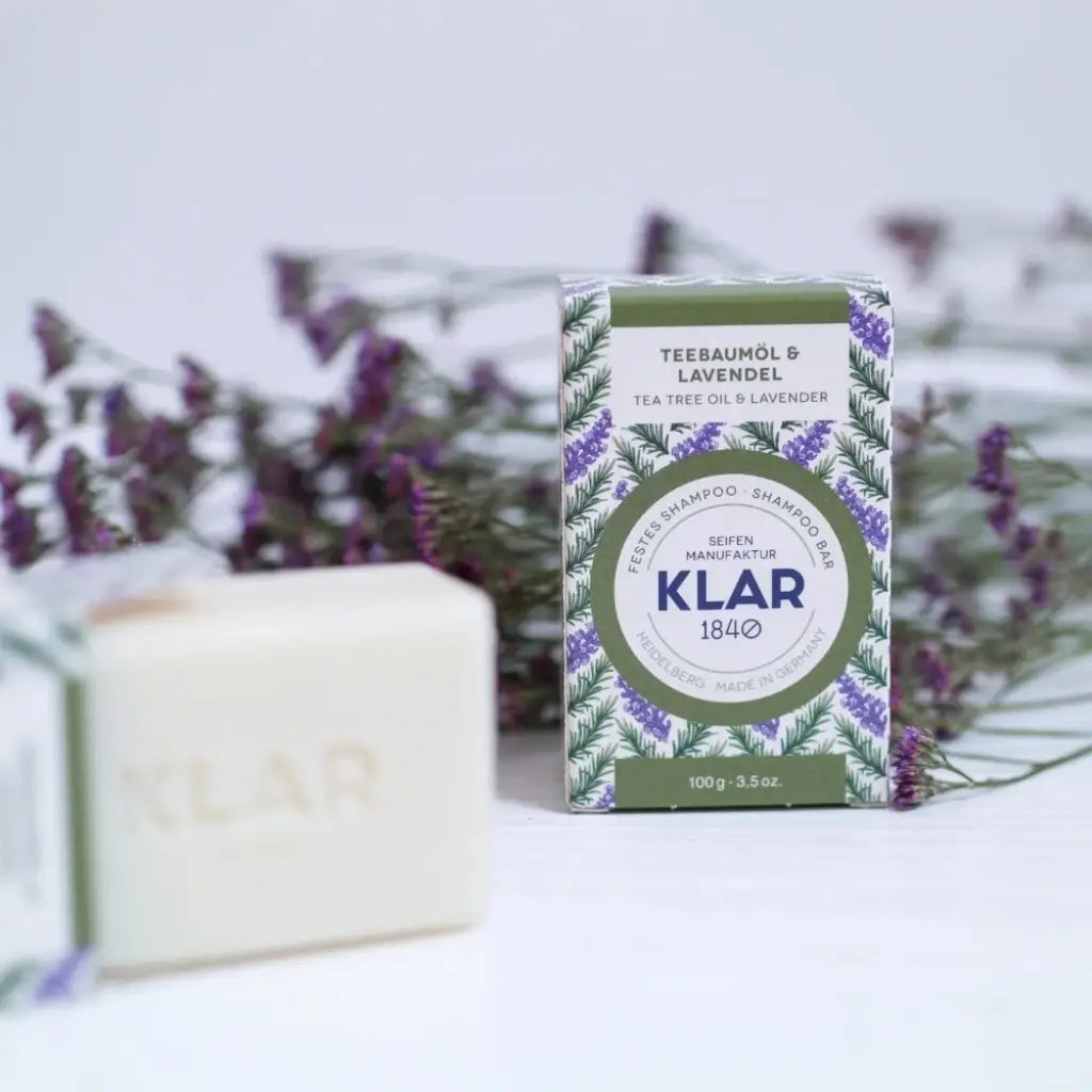 Teebaumöl & Lavendel Festes Shampoo | 100 gr | Klar Seifen | V Welt