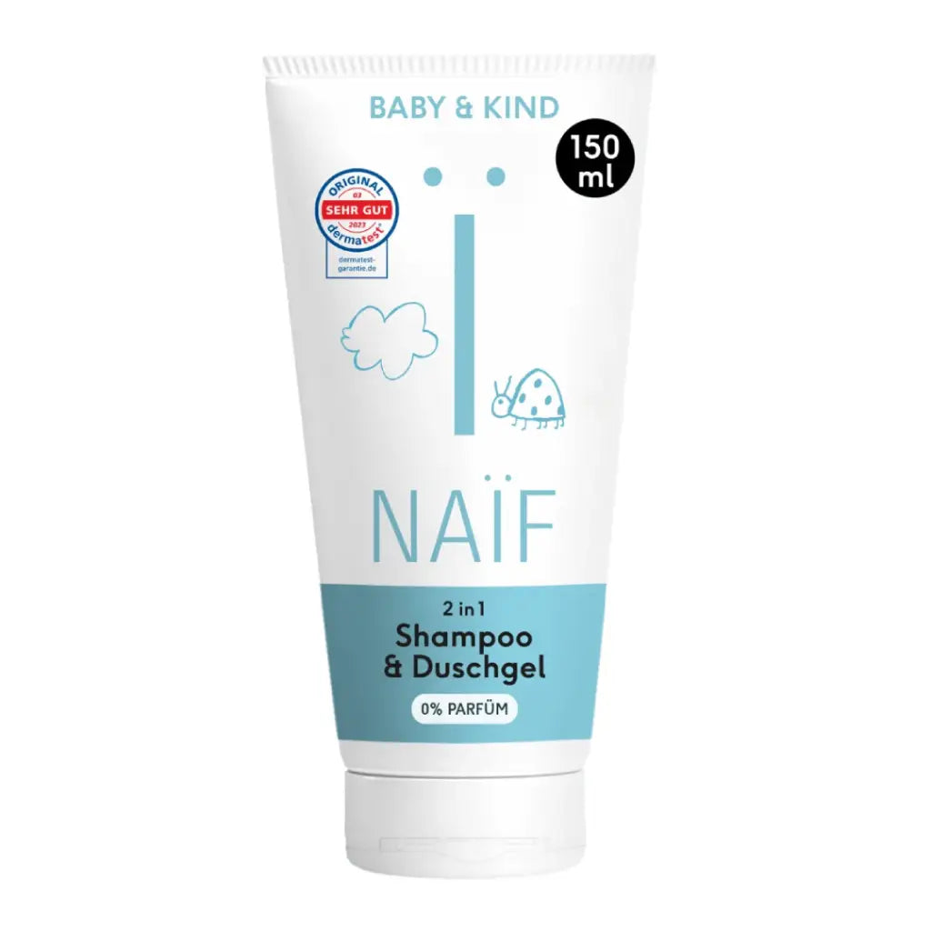 2-in-1 Shampoo & Duschgel für Kinder | Parfümfrei | 200ml | Naïf | V Welt