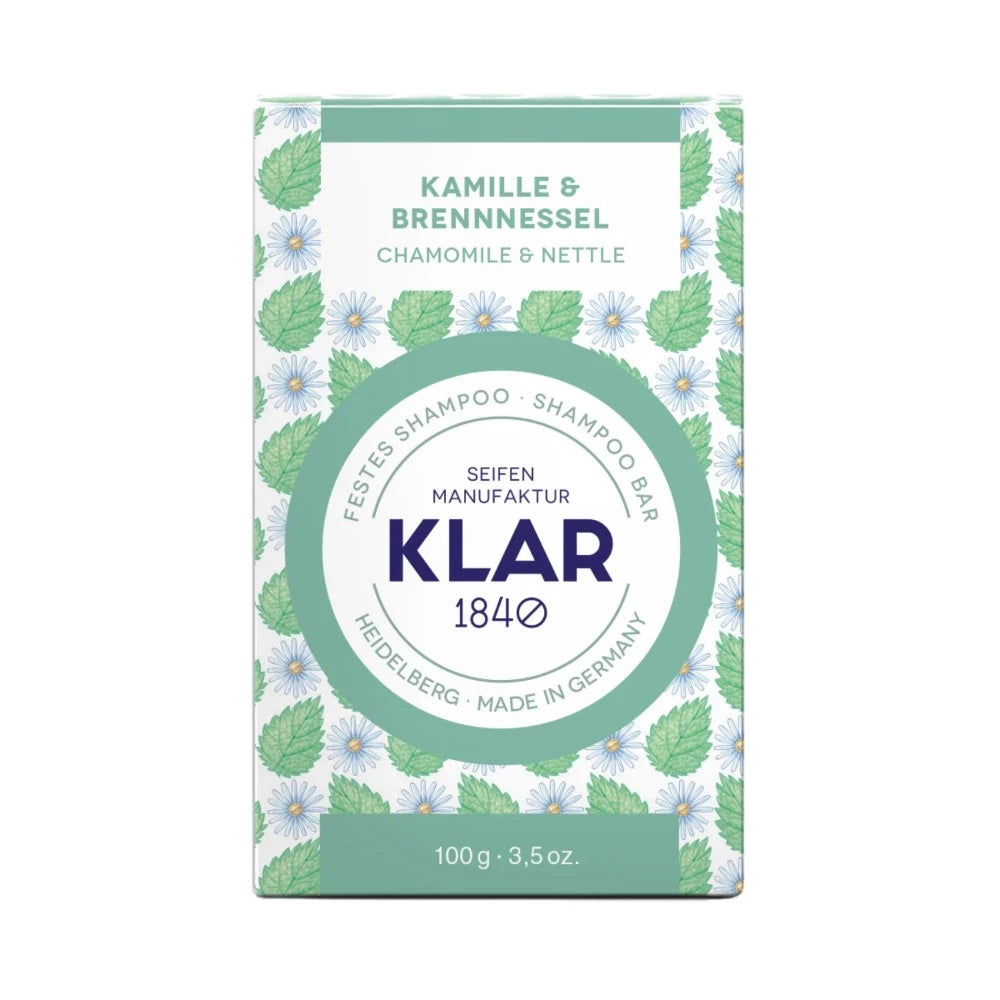 Kamille & Brennnessel Festes Shampoo | 100 gr | Klar Seifen | V Welt