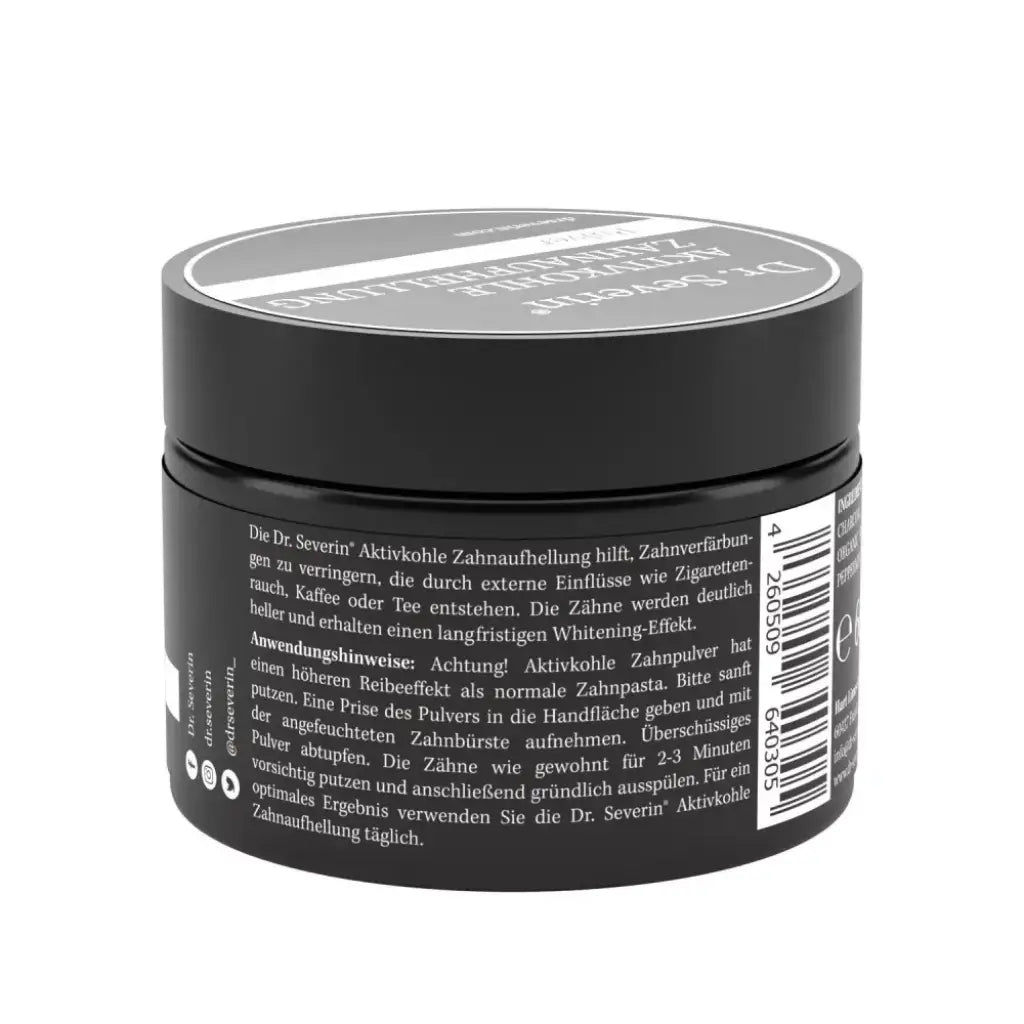 Aktivkohle Zahnaufhellung Kokosnuss-Pulver | 60 gr | Dr. Severin | V Welt