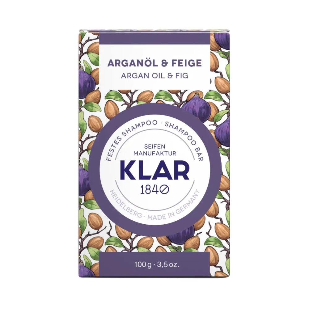 Arganöl & Feige Festes Shampoo | 100 gr | Klar Seifen | V Welt