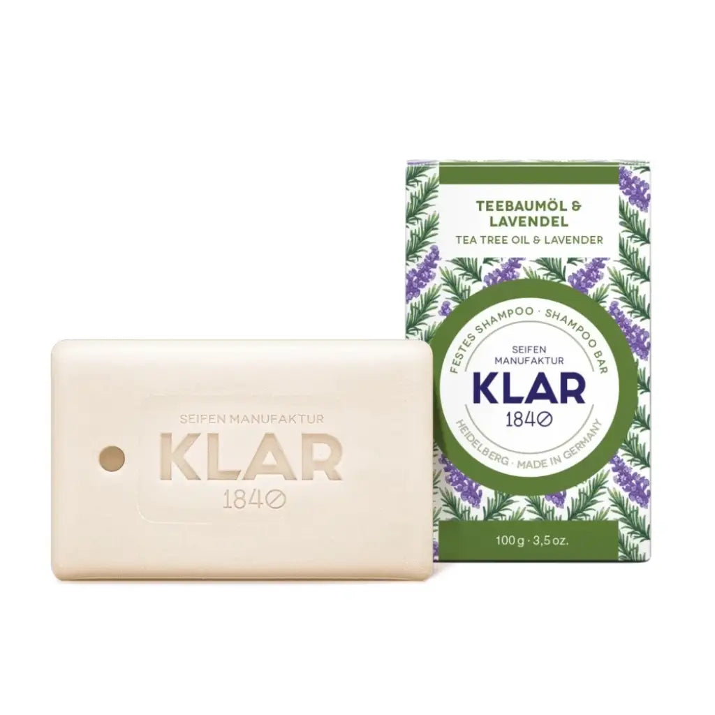 Teebaumöl & Lavendel Festes Shampoo | 100 gr | Klar Seifen | V Welt