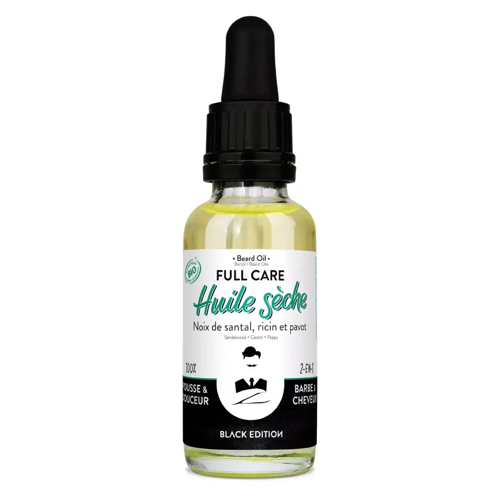 Full Care Black Edition | Bio Bart- & Haaröl | 30 mL | Monsieur BARBIER | V Welt