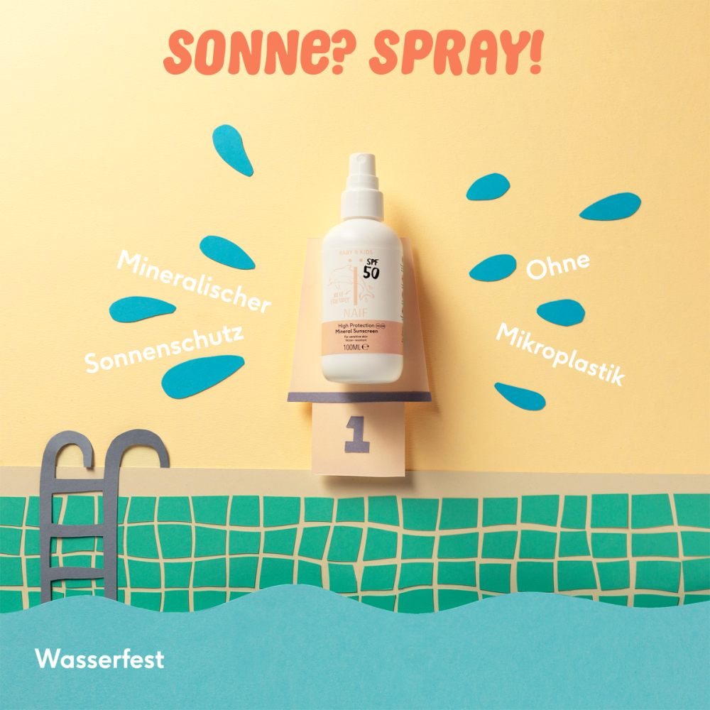 Naïf | Sonnenschutzspray für Babys & Kinder SPF 50 | 100 ml | V Welt