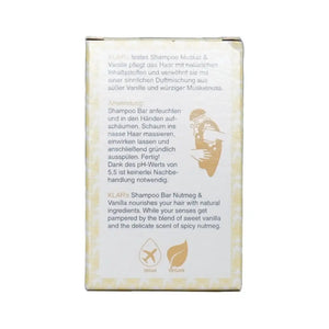Muskat & Vanille Festes Shampoo | 100 gr | Klar Seifen | V Welt