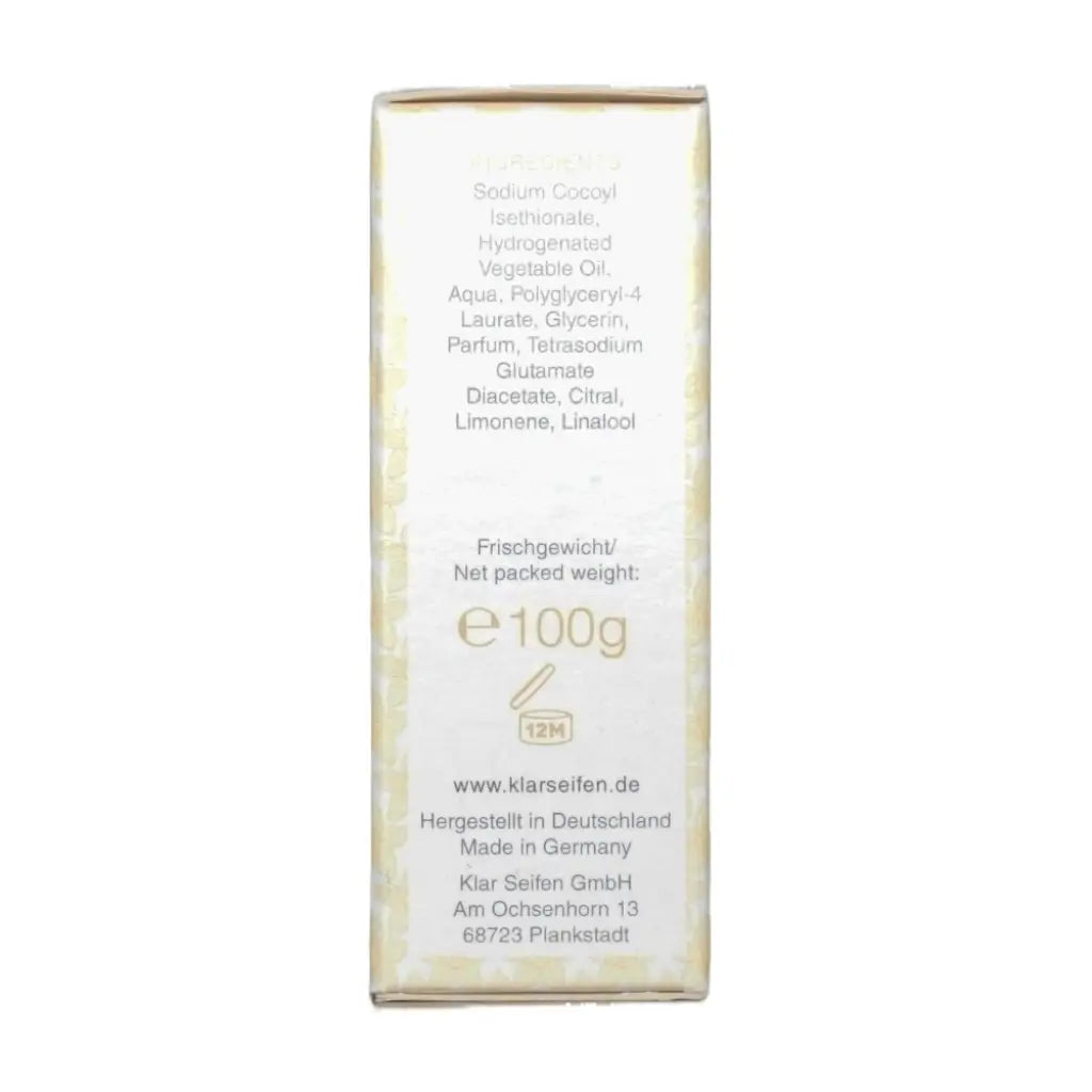 Muskat & Vanille Festes Shampoo | 100 gr | Klar Seifen | V Welt