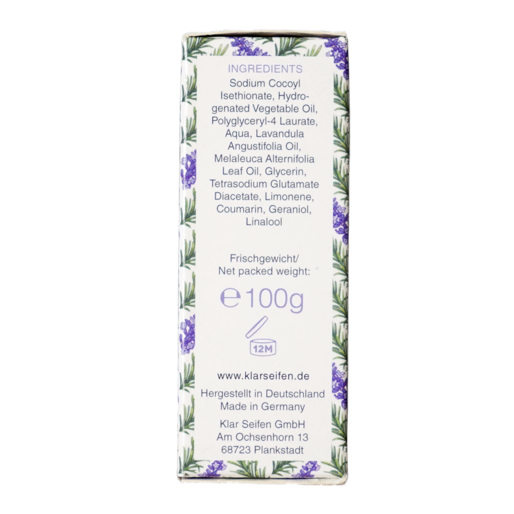 Teebaumöl & Lavendel Festes Shampoo | 100 gr | Klar Seifen | V Welt
