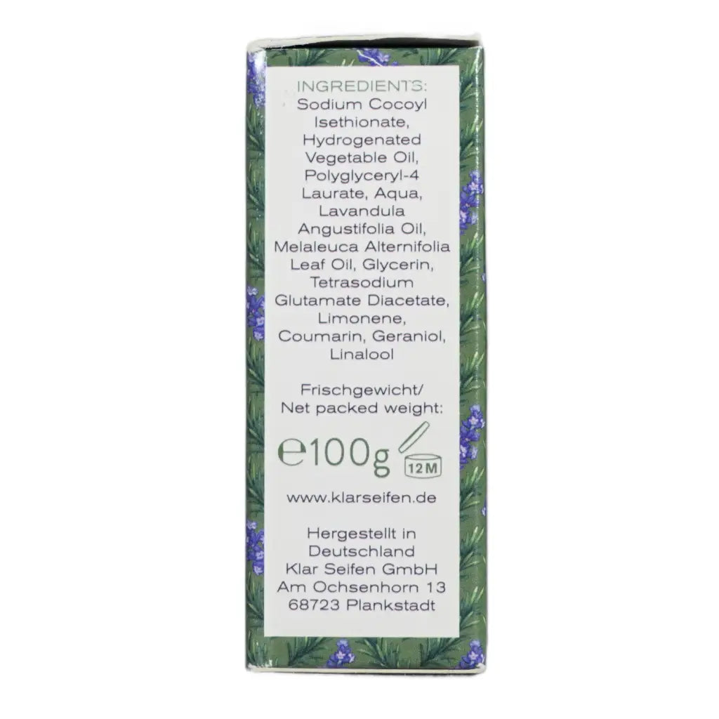 Teebaumöl & Lavendel Fester Spülung | 100 gr | Klar Seifen | V Welt