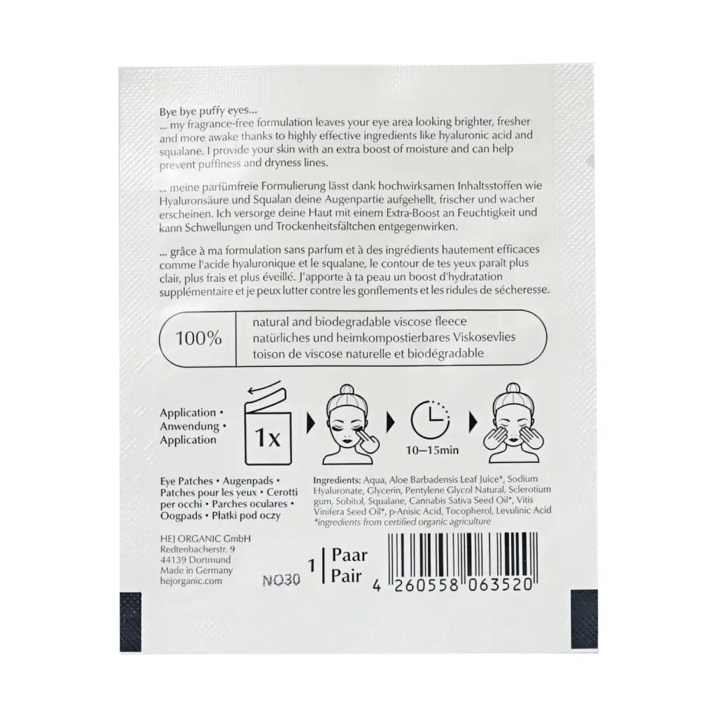 The Eye-mergency Kit | 4 x Sensitive Eye Patches | hej Organic | V Welt