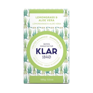 Lemongrass & Aloe Vera Festes Shampoo | 100 gr | Klar Seifen | V Welt