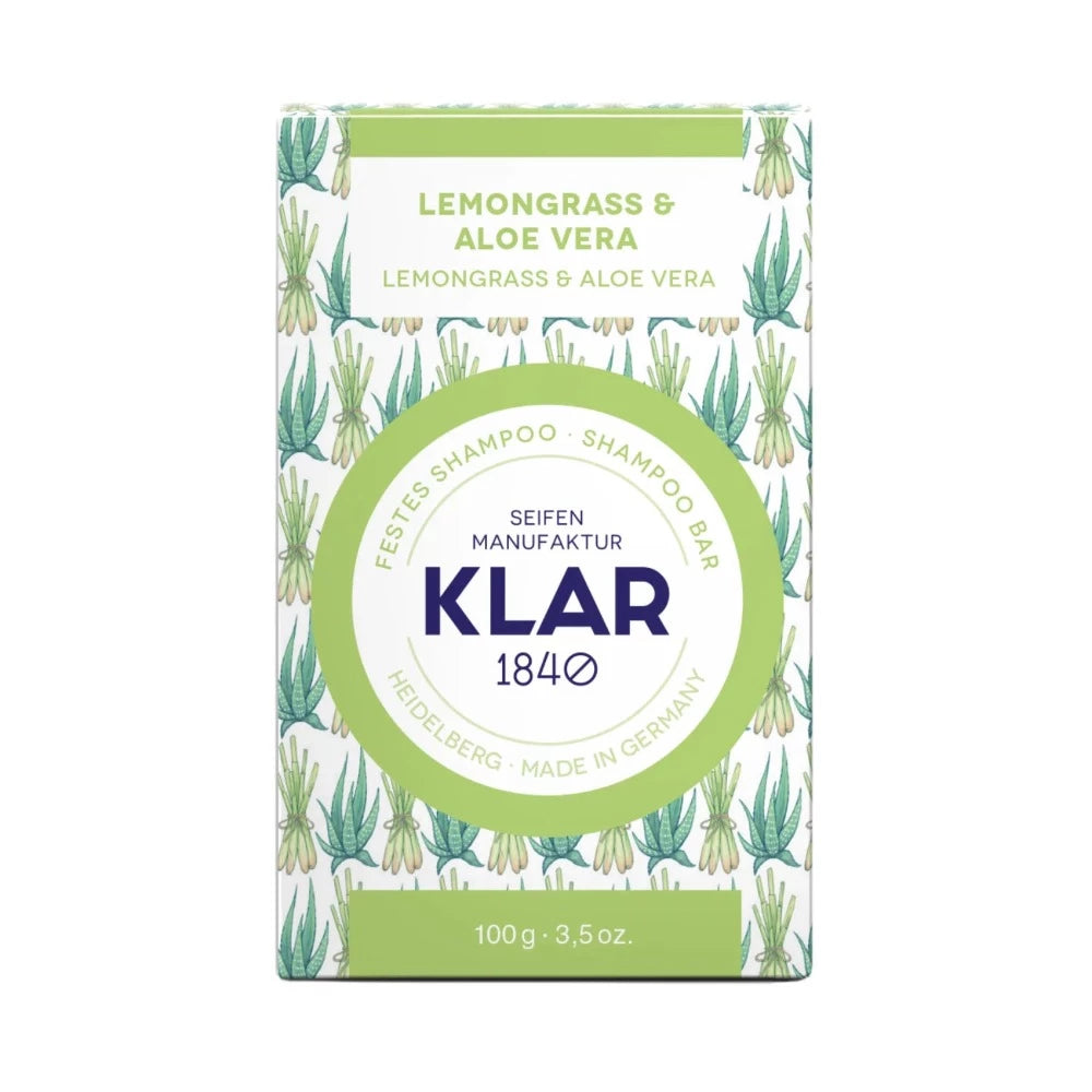 Lemongrass & Aloe Vera Festes Shampoo | 100 gr | Klar Seifen | V Welt