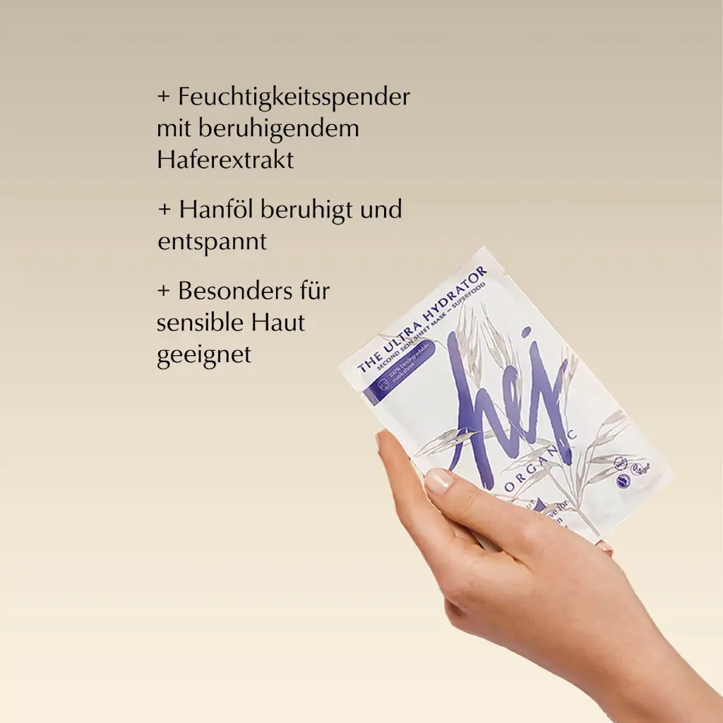The Ultra Hydrator Superfood | Beruhigende Gesichtsmaske | hej Organic | V Welt